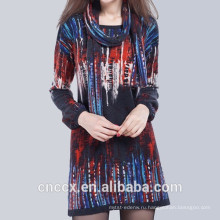 15STC6601 цифровой печати свитер платье 